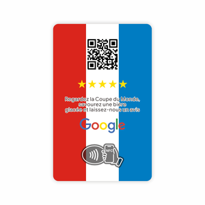 Carte NFC PVC programmable personnalisée 13,56 MHz pour avis <span class=keywords><strong>Google</strong></span>, carte de médias sociaux, code QR personnalisé, puce NFC sans contact - Product Image 1