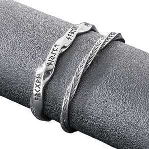 Bracelet en acier inoxydable vintage irrégulier en forme de torsades de pâte frite, style hip-hop punk anglais, pour hommes et femmes - Product Image 2