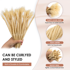 Extensions de dreadlocks blondes Originea en cheveux humains, extensions de dreadlocks, extensions de cheveux humains, dreadlocks au crochet, cheveux pour tresses - Product Image 3