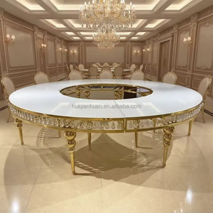 Luxurious S-shaped Glass Top <strong>Table</strong> With <strong>Gold</strong> Legs Is Perfect for Elegant and Stylish Wedding Events - Product Image 3