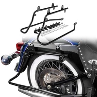 Supports de fixation rigides noirs pour sacoches de moto SL Factory compatibles Softail 1984-2013 – Kit de conversion durable