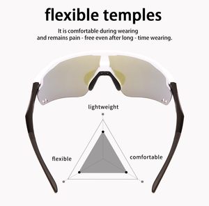 Gafas de Sol Deportivas Polarizadas para Ciclismo, Resistentes, con Montura Invisible, Correa Ajustable, Lentes Espejadas, Protección UV400 - Product Image 3