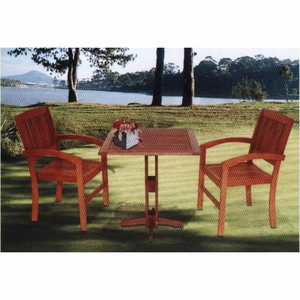 Ensemble de balcon de bistrot en bois massif moderne de 3 pièces meubles de patio extérieur pour le jardin - Product Image 1