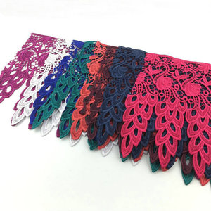 Ribete de Encaje Bordado con Diseño de Flores y Aves, Soluble en Agua, de Poliéster, A002-0069, al por Mayor - Product Image 3