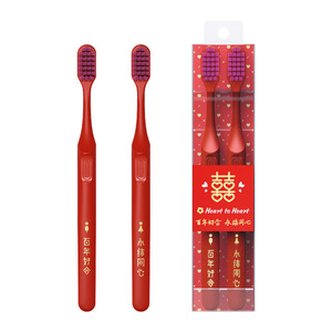 Cepillos de dientes para boda, paquete de 2, color rojo rosa, cerdas suaves, juego para parejas, para recuerdos de boda - Product Image 5