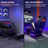 Cockpit Simulateur de Course Rouge avec Volant et Siège, Chaise de Jeu, Cockpit de Course Sim pour Accessoires TX Xbox PS4 PS5 PC