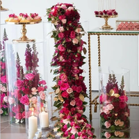Transparente Acryl-Hochzeitsplinthen Hochzeits-Podest-Zylinder-Säulen Maßgefertigte Runde Acryl-Zylinderplinthen für Hochzeitsfeiern