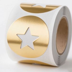 Etiquetas Redondas Personalizadas con Lámina Dorada Impermeable, Impresión de Etiquetas con Logotipo de Producto Empresarial Personalizado para Embalaje - Product Image 1