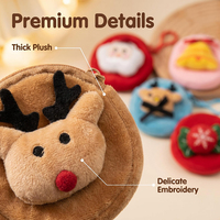 Porte-monnaie en peluche de Noël mignon en gros – 6 modèles, mini Père Noël, renne, pochette rembourrée, porte-clés, breloque de sac, cadeau de vacances