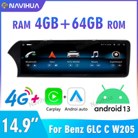 Actualización de Pantalla Android Nueva de 14.9 Pulgadas 3K para Mercedes Benz Clase C GLC W205 X253 Radio Multimedia para Coche Auto Carplay Navegación GPS
