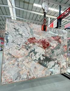 Мраморная плита Four Seasons розово-зеленая, натуральный камбоджийский мрамор для внутренней отделки - Product Image 1