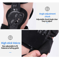 Attelle de jambe réglable pour rééducation des fractures, fixation à boucle et crochets, support médical pour genou adulte