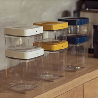 Boîte de rangement carrée en plastique hermétique sans BPA, empilable, anti-fuite, pour farine, adaptée au congélateur, export
