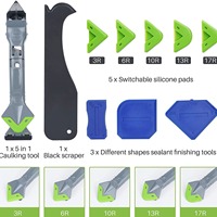 Kit d'outils 3-en-1 en silicone pour décapage, finition et lissage de mastic, joint et élimination de moisissures au sol