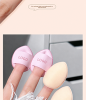 JLY Mini Houpette Mignonne pour Doigt, Double Usage (Sèche et Humide), pour Correcteur et Fond de Teint, en Forme de Goutte d'Eau, Portable, Compacte, Houpette Pouce
