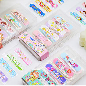 أنواع مختلفة من القماش الطبي الملون مخصص مطبوع صغير دائري لطيف مقاوم للماء أسود للأطفال - Product Image 3