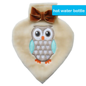 Sac à eau chaude en caoutchouc, 1 pièce, usine directe, standard britannique, en peluche d'aigle brodée, joli couverture de bouteille d'eau chaude en forme de cœur - Product Image 2