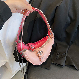 Vintage Fashion Mini Handbag for Women Single Strap Sling Shoulder for <strong>Pink</strong> Zipper Closure with Small Chain Factory <strong>Purses</strong> - Product Image 5