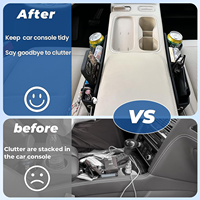 Pengisi Celah Jok Mobil Universal dengan Tempat Gelas Anti Tumpah, Organizer Penyimpanan Plastik Tahan Lama untuk Kebanyakan Model Mobil