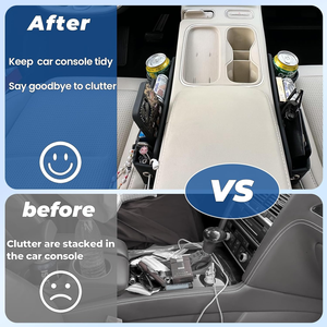 Organizador Universal para Rellenar el Espacio entre Asientos de Coche con Portavasos Antiderrames, Organizador de Almacenamiento de Plástico Duradero para la Mayoría de los Modelos de Coche - Product Image 2