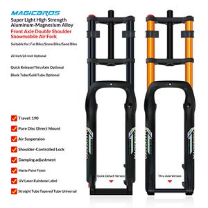 Bicicleta eléctrica de nieve y playa, Fat Bike 20x4.0 26x4.0 MTB <span class=keywords><strong>DH</strong></span> con suspensión neumática, QR 9*135mm 15*135mm, horquilla de doble corona con recorrido de 190MM - Product Image 2