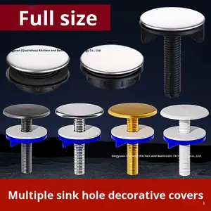 ฝาครอบรูอ่างล้างหน้าแบบยาวสไตล์อเมริกันทำจากทองเหลือง พร้อมฝาปิดซีลสำหรับก๊อกน้ำและรูจ่ายสบู่ - Product Image 4