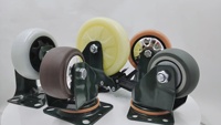 Roue pivotante à tige filetée M10 M12, roulement à billes 50/75/100mm, roue en caoutchouc/polyuréthane/acier/polypropylène PVC gris, 2 3 4 pouces