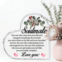 Décoration de Fête Personnalisée, Ornement en Forme de Cœur, Pièce en Acrylique « Amour » pour la Décoration de Fête (Saint-Valentin, Halloween, Thanksgiving)