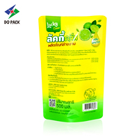 Pochette en plastique à impression personnalisée sac chimique quotidien pochette debout 800ML sac d'emballage de détergent liquide