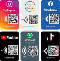 Instagram Facebook Google NFC Reviews Card Código QR programable Nfc Tarjeta de revisión digital sin contacto