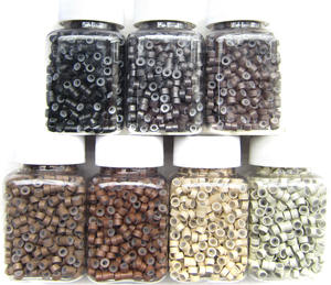 Microanillos de silicona de aluminio, herramienta de extensiones de cabello de 5mm, 500 unidades - Product Image 1