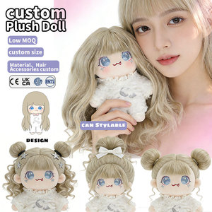 Poupée en mohair de luxe stylable 20 cm, peluche, personnage, habillage, adorable poupée en coton doux avec tenue amovible - Product Image 1