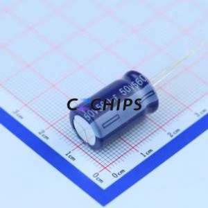 Condensateur électrolytique en aluminium à montage traversant ERF1HM561W20OT, composant à montage traversant (THT), D12.5xL20mm 560uF 20% 50V 5mm - Product Image 2