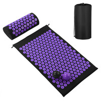 Ensemble de tapis d'acupression et d'oreillers Coussin de yoga d'acupuncture pour soulager les douleurs du dos et du cou, soulager le stress et les douleurs sciatiques