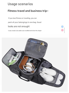 Bolsa de lona para hombre y <span class=keywords><strong>mujer</strong></span> con logotipo personalizado, <span class=keywords><strong>mochila</strong></span> con compartimento para zapatos, bolsas de lona para gimnasio deportivo para viajar con bolsillo mojado - Product Image 3