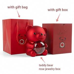 กล่องหมีกุหลาบหมุนได้ ของขวัญวันวาเลนไทน์ คุณภาพสูง ราคาโรงงานจีน ขายส่ง - Product Image 1