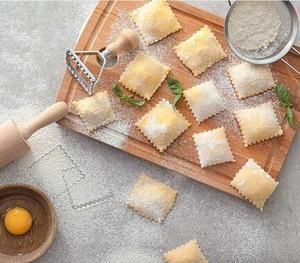 Outils de cuisson carré rond boulette <span class=keywords><strong>ravioli</strong></span> <span class=keywords><strong>emporte</strong></span>-pièce ensemble de timbres avec manche en bois - Product Image 5