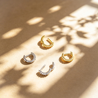 Nouveaux arrivages de bijoux fins, argent sterling 925, petits anneaux de 9 mm, plaqués or rhodié, bijoux pour femmes, enfants, filles, cadeau