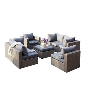 Promocional diseño moderno Patio PE ratán jardín sofá seccional muebles al aire libre 5 uds mimbre esquina <span class=keywords><strong>Modular</strong></span> sofá conjunto - Product Image 2