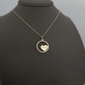 Collar Jietao con Círculo y Corazón con Incrustaciones de Circonitas, para Grabado, Joyería Impermeable, Acero Inoxidable Reciclable con Baño de Oro de 18K - Product Image 3