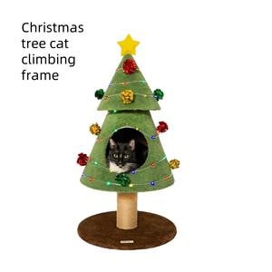 Premium Maßgefertigter Weihnachts-Kratzbaum aus Massivholz mit Sisal-Kratzstämmen – Luxuriöser Dual-Use Katzen-Kletterbaum & Festtagsdeko - Product Image 4