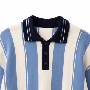 Pull en tricot personnalisé pour équipe, col polo rayé, numéro personnalisé, pull pour fan de sport - Product Image 6