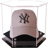 Présentoir hexagonal transparent en acrylique, boîte de rangement anti-poussière pour casquettes de baseball et objets de collection, idéal pour la présentation de souvenirs sportifs à la maison ou sur comptoir