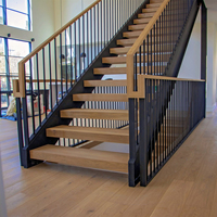 Escalier à double poutre ouverte pour les petites maisons duplex