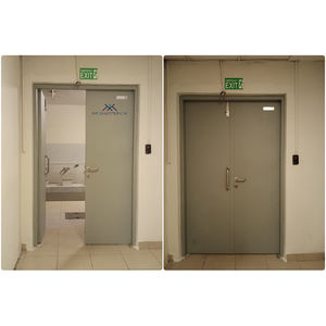 商業ホテルインテリアモダンダブルリーフスチール耐火ドアデザイン工業用耐火ドアプッシュバー開口部ハンドル - Product Image 4