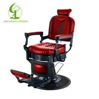 Vente en gros de chaise de barbier modèle professionnel portable JINCHENG chaise de salon de beauté personnalisée chaise de coupe de cheveux noire