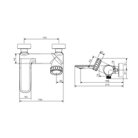 Pour Empolo nouveau Design doré Champagne laiton robinet de douche mitigeur de bain dissimulé avec affichage de la température robinet de bassin à montage mural