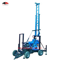 Foreuse hydraulique rotative montée sur remorque de 180 m pour puits d'eau