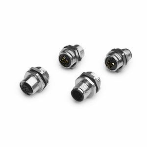 IP67 không thấm nước M12 kết nối <span class=keywords><strong>5</strong></span>-<span class=keywords><strong>pin</strong></span>, Hàn Chấm dứt Bảng điều khiển gắn kết hoặc PCB Plug-in ổ cắm (Nam/nữ) - Product Image 3