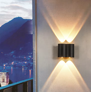 Đèn tường LED ngoài trời 110V 220V Ip Chống nước 65 lên xuống hình chữ nhật sáng tạo đèn tường Nhôm vườn, đèn tường hành lang - Product Image 3